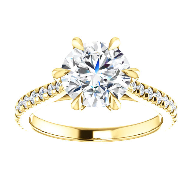 Round Brilliant Six Claw Set Style Engagement Ring - I Heart Moissanites