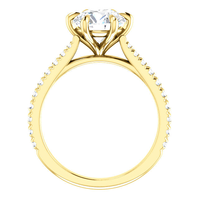 Round Brilliant Six Claw Set Style Engagement Ring - I Heart Moissanites
