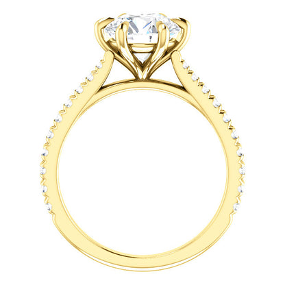 Round Brilliant Six Claw Set Style Engagement Ring - I Heart Moissanites