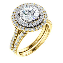Round Brilliant Double Halo Style Engagement Ring - I Heart Moissanites