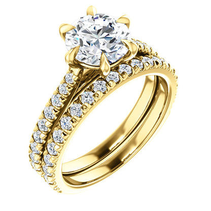 Round Brilliant Six Claw Set Style Engagement Ring - I Heart Moissanites