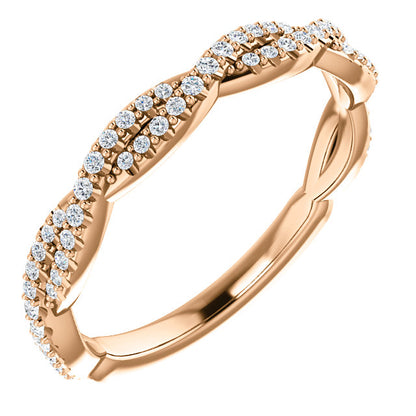 Diamond Twist Wedding Band - I Heart Moissanites