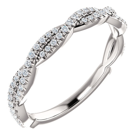 Diamond Twist Wedding Band - I Heart Moissanites