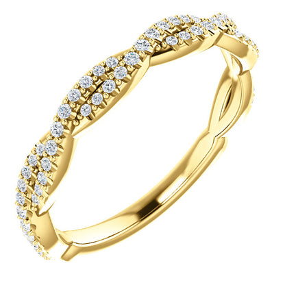 Diamond Twist Wedding Band - I Heart Moissanites