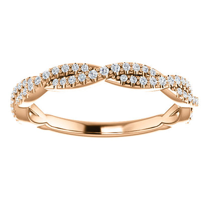 Diamond Twist Wedding Band - I Heart Moissanites
