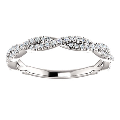 Diamond Twist Wedding Band - I Heart Moissanites