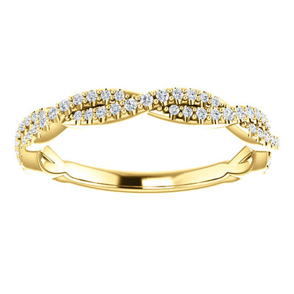 Diamond Twist Wedding Band - I Heart Moissanites