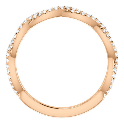 Diamond Twist Wedding Band - I Heart Moissanites