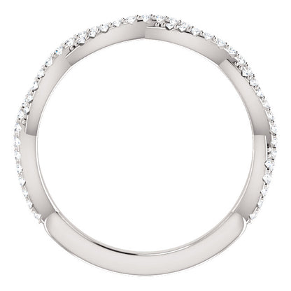 Diamond Twist Wedding Band - I Heart Moissanites