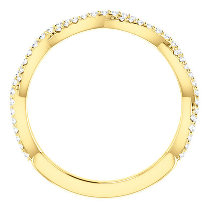 Diamond Twist Wedding Band - I Heart Moissanites