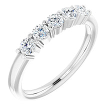 Five Stone Round Brilliant Moissanite Anniversary Band