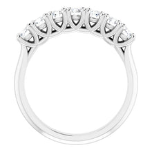 Seven Stone Round Brilliant Moissanite Anniversary Band