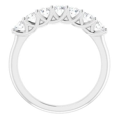 Seven Stone Round Brilliant Moissanite Anniversary Band