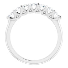 Seven Stone Round Brilliant Moissanite Anniversary Band