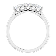 Five Stone Princess Cut Moissanite Anniversary Band
