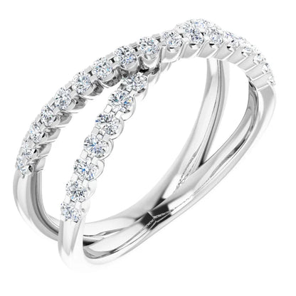 Moissanite Criss Cross Style Anniversary Band