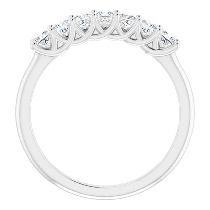 Seven Stone Princess Cut Moissanite Anniversary Band