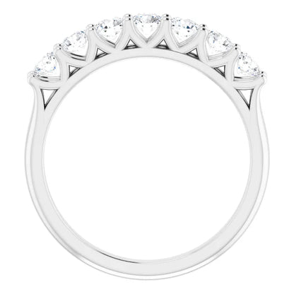 Seven Stone Round Brilliant Moissanite Anniversary Band