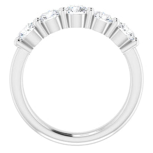 Five Stone Round Brilliant Moissanite Anniversary Band