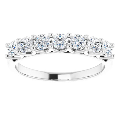 Seven Stone Round Brilliant Moissanite Anniversary Band