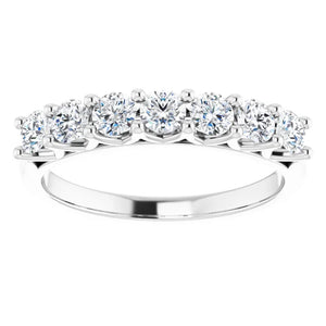 Seven Stone Round Brilliant Moissanite Anniversary Band