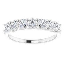 Seven Stone Cushion Cut Moissanite Anniversary Band