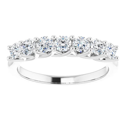 Seven Stone Round Brilliant Moissanite Anniversary Band