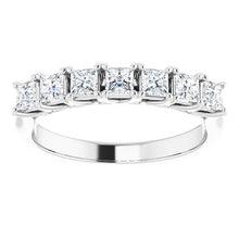 Seven Stone Princess Cut Moissanite Anniversary Band