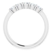 Five Stone Round Brilliant Moissanite Anniversary Band