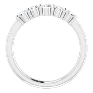Five Stone Round Brilliant Moissanite Anniversary Band