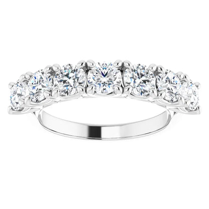Seven Stone Round Brilliant Moissanite Anniversary Band