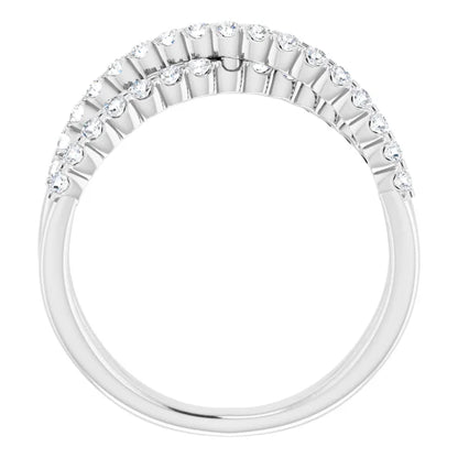 Moissanite Criss Cross Style Anniversary Band