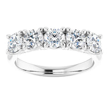 Five Stone Round Brilliant Moissanite Anniversary Band