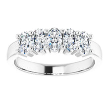 Five Stone Oval Cut Moissanite Anniversary Band