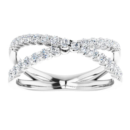Moissanite Criss Cross Style Anniversary Band
