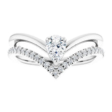 Pointed Pear Claw Set Style Engagement Ring