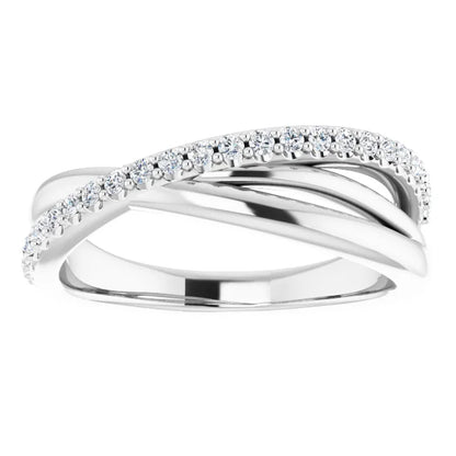 Moissanite Twist Style Anniversary Band