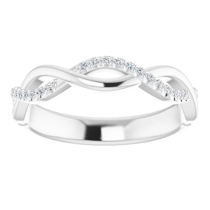 Moissanite Twist Style Anniversary Band