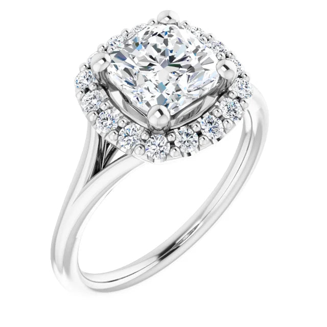 Cushion Halo Style Engagement Ring