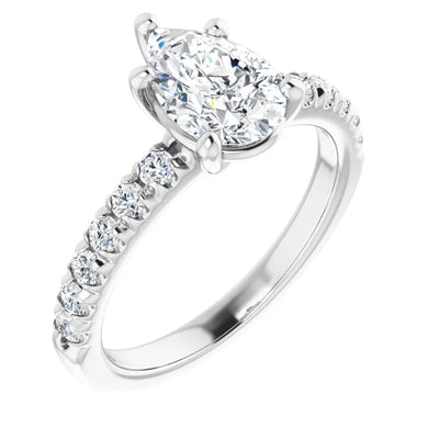 Pear Five Claw Set Style Engagement Ring