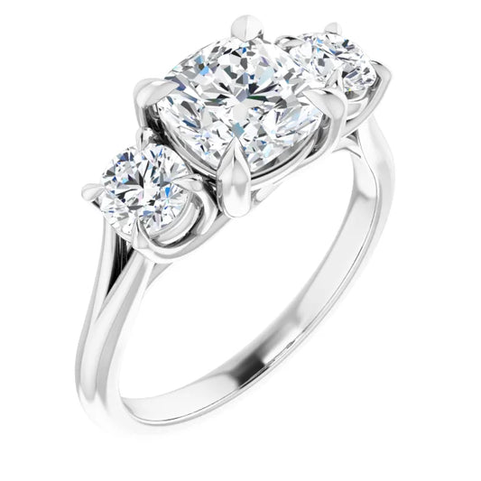 Cushion Accent Engagement Ring