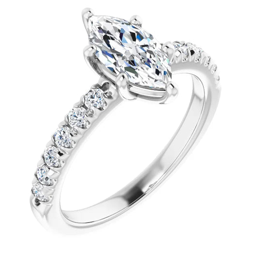 Marquise Six Claw Set Style Engagement Ring