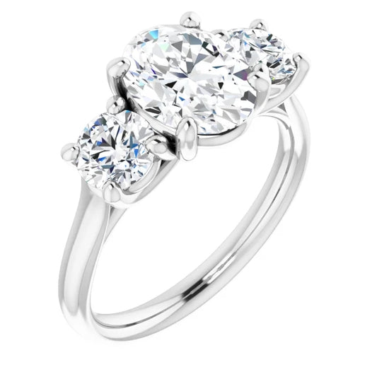 Oval Accent Engagement Ring