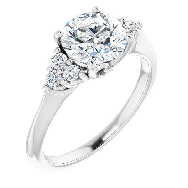 Round Brilliant Antique Inspired Design Engagement Ring