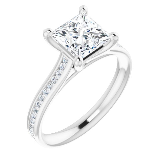Princess Diamond Band Engagement Ring