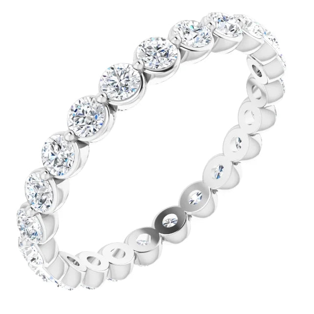 Round Brilliant Moissanite Eternity Band