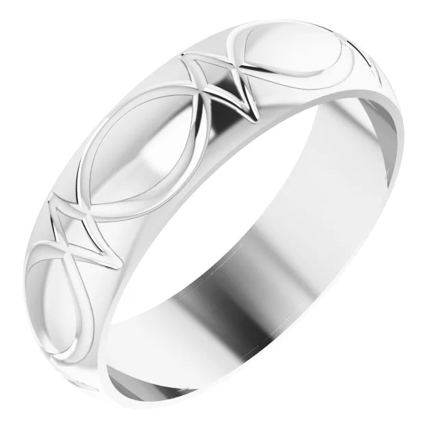 Men's Patterned Wedding Band