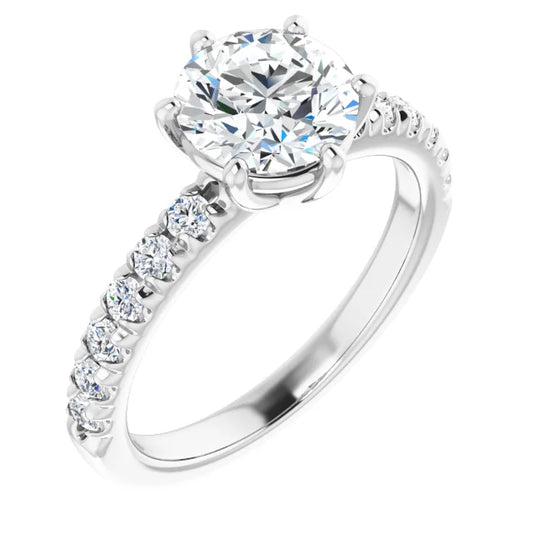 Round Brilliant Six Claw Set Style Engagement Ring