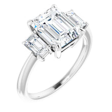 Emerald Accent Engagement Ring