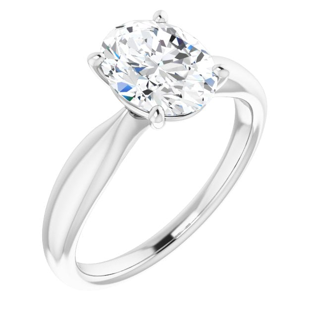 Oval Knife Edge Solitaire Engagement Ring